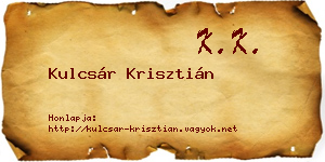 Kulcsár Krisztián névjegykártya